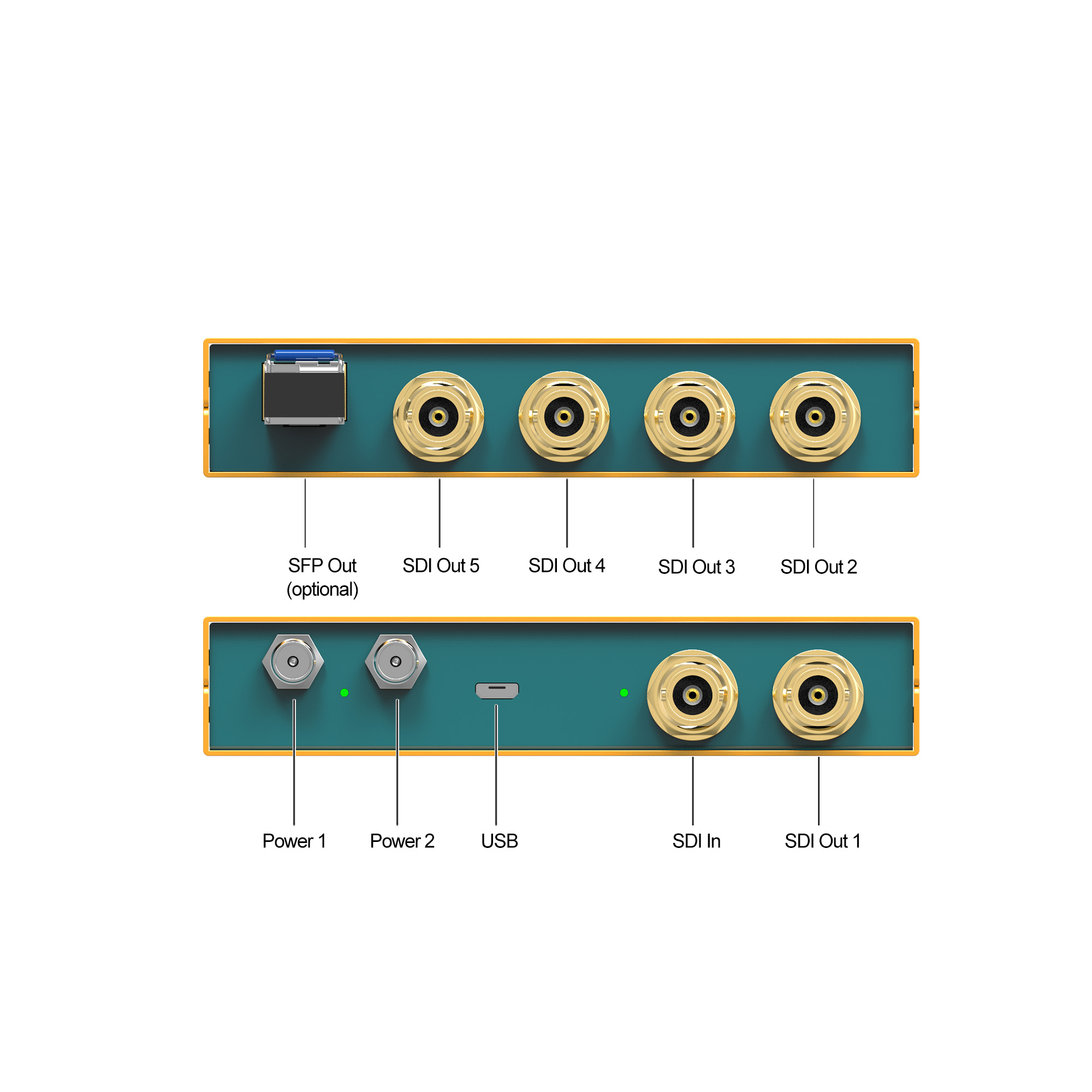 SD1151-12G - 1x5 12G-SDI Reclocking Distribution Amplifier
