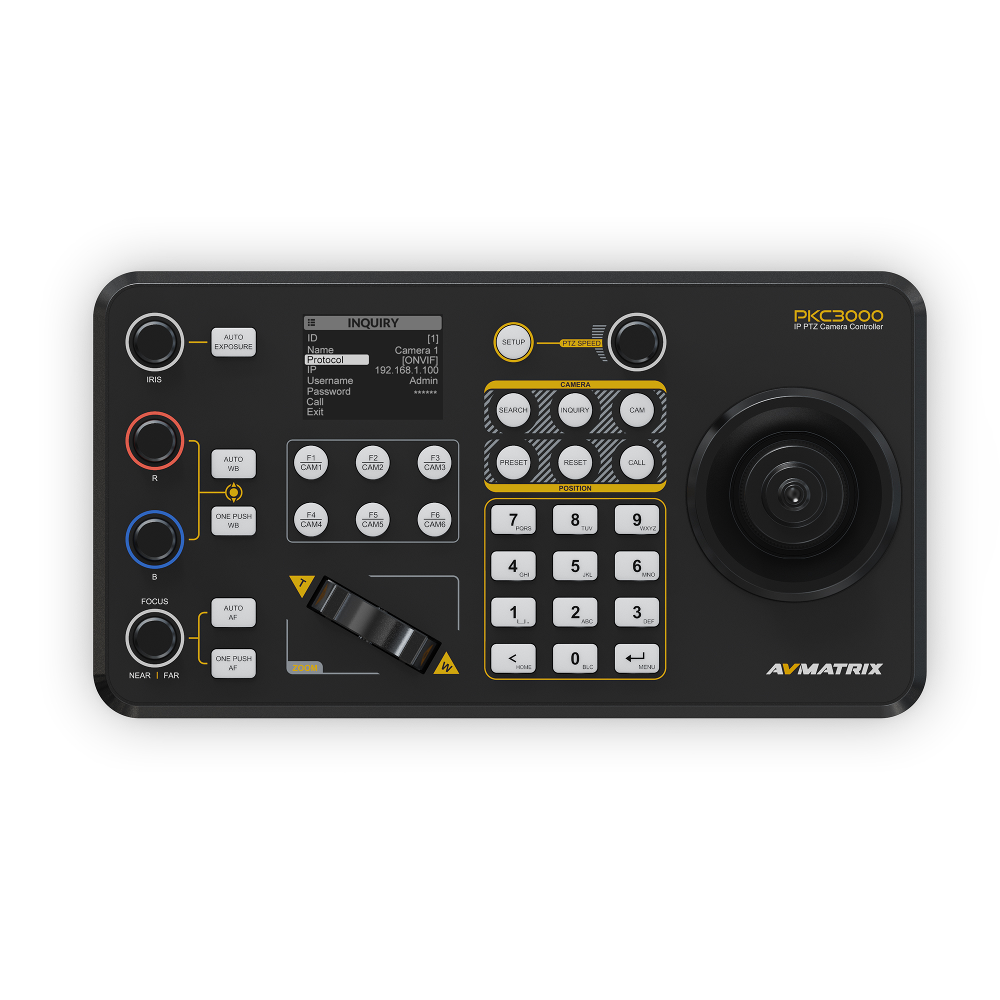 PKC3000 - Professional IP & Serial PTZ Camera Joystick Controller