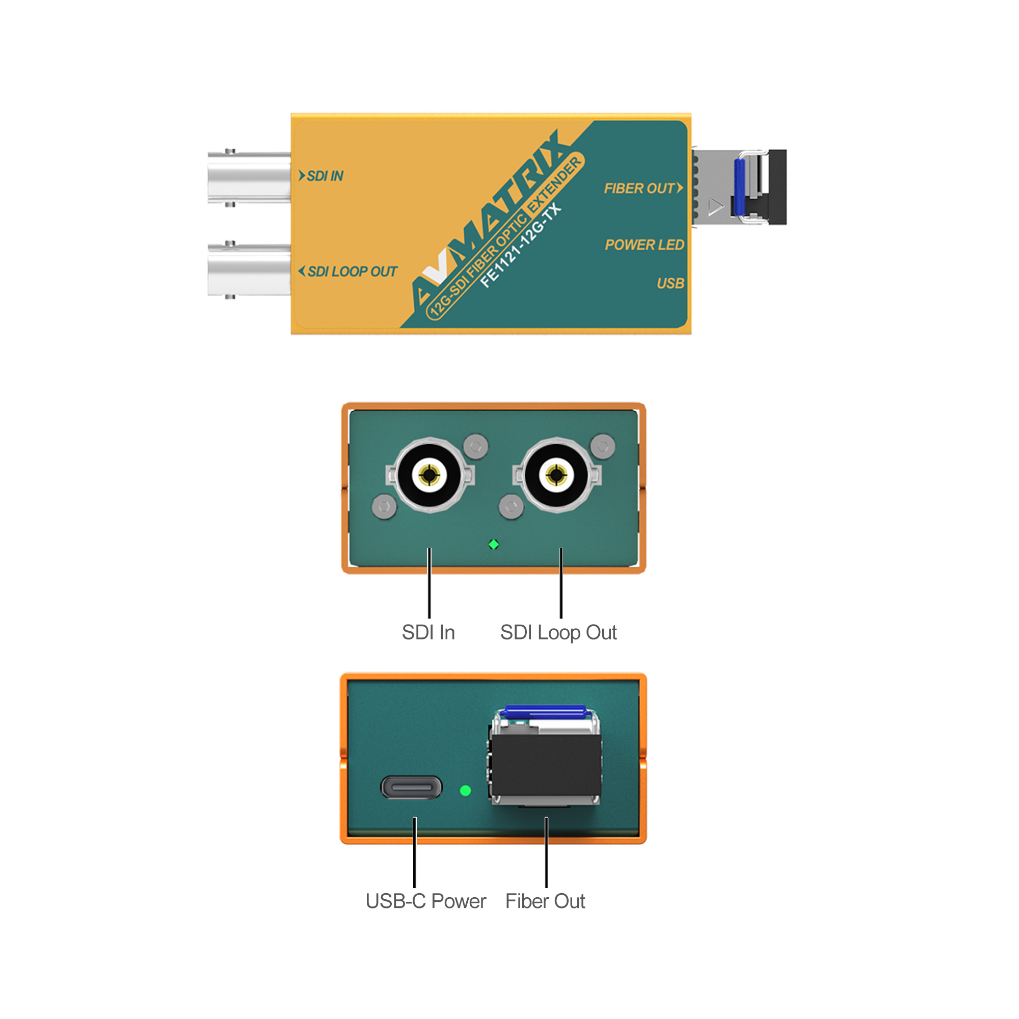 FE1121-12G - 12G-SDI Fiber Optic Extender