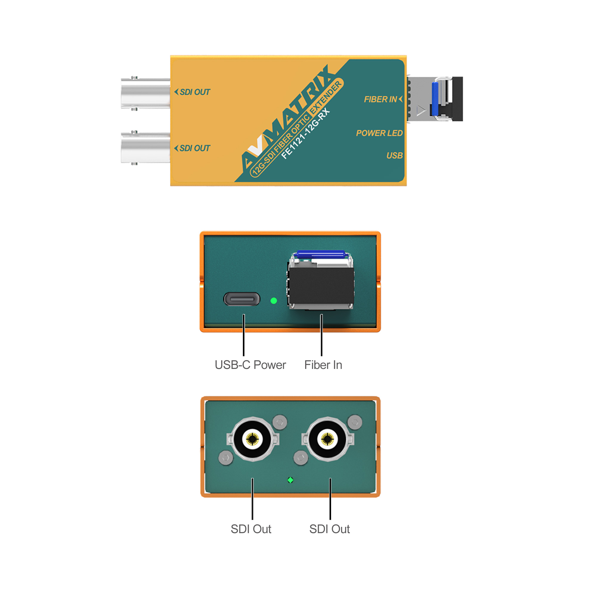 FE1121-12G - 12G-SDI Fiber Optic Extender